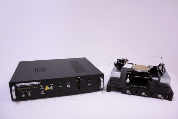Image of a Radiant Technologies Simple Test Station (right) and a Radiant Technologies PiezoMEMS Analyzer (left)